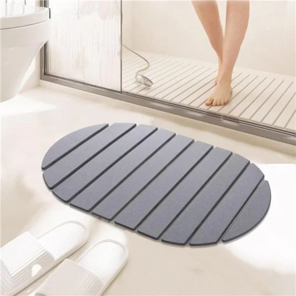 Stone Bath Mat Diatomaceous Earth Foldable Anti Skid Quick Dry Floor Mat
